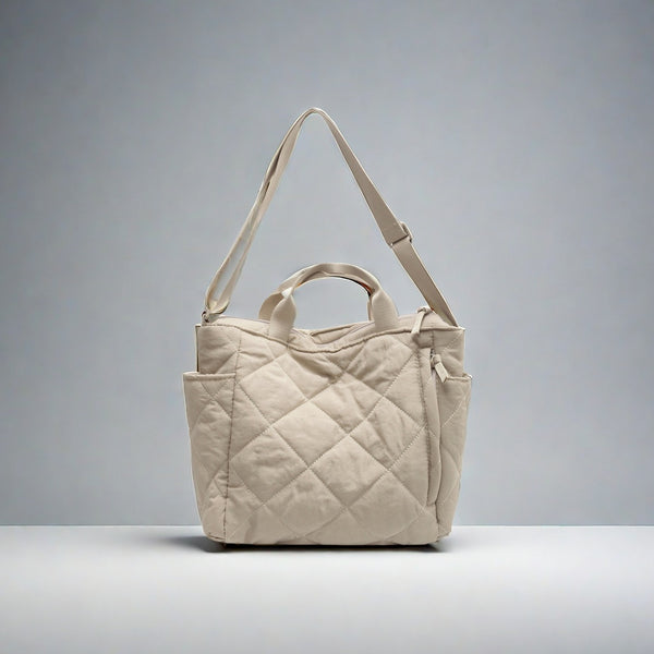 IMZAR High-Capacity Puffer Tote Bag (Black_Beige)