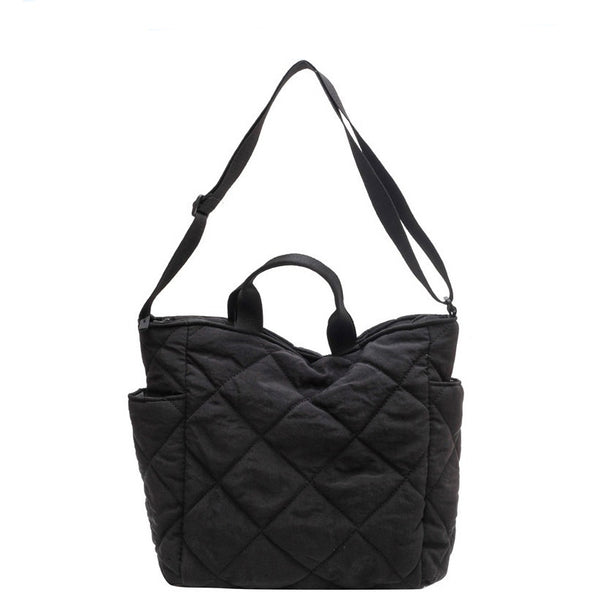 IMZAR High-Capacity Puffer Tote Bag (Black_Beige)