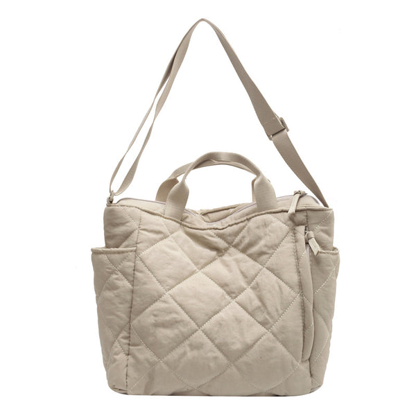IMZAR High-Capacity Puffer Tote Bag (Black_Beige)