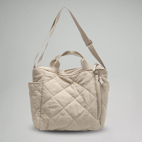 IMZAR High-Capacity Puffer Tote Bag (Black_Beige)