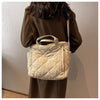 IMZAR High-Capacity Puffer Tote Bag (Black_Beige)