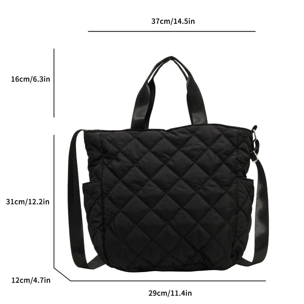 IMZAR High-Capacity Puffer Tote Bag (Black_Beige)