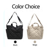 IMZAR High-Capacity Puffer Tote Bag （Black_Beige）